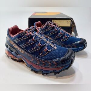 La Sportiva Ultra Raptor II Denim/Rouge Trail Running Shoes Size 38.5 46O628407